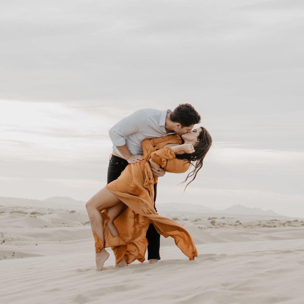 Sexy engagement session in the Little Sahara Desert - Girl in rusty orange dress - genuine emotion-13.jpg