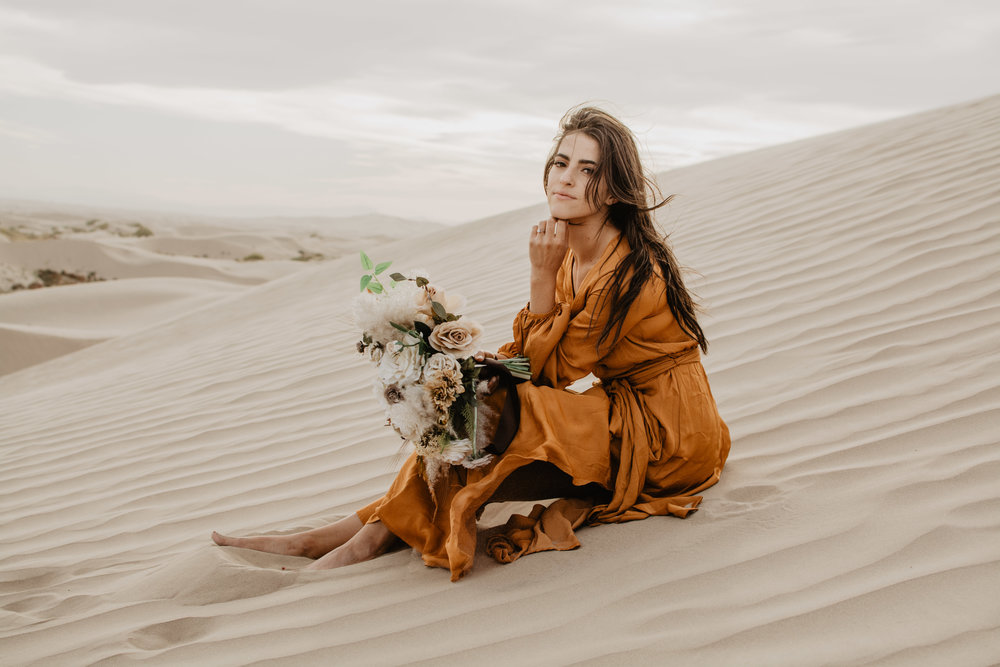Sexy engagement session in the Little Sahara Desert - Girl in rusty orange dress - genuine emotion-3.jpg