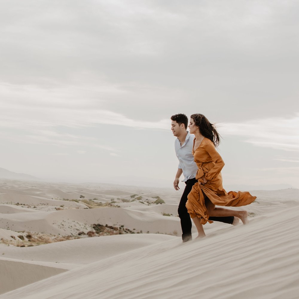 Sexy engagement session in the Little Sahara Desert - Girl in rusty orange dress - genuine emotion-5.jpg