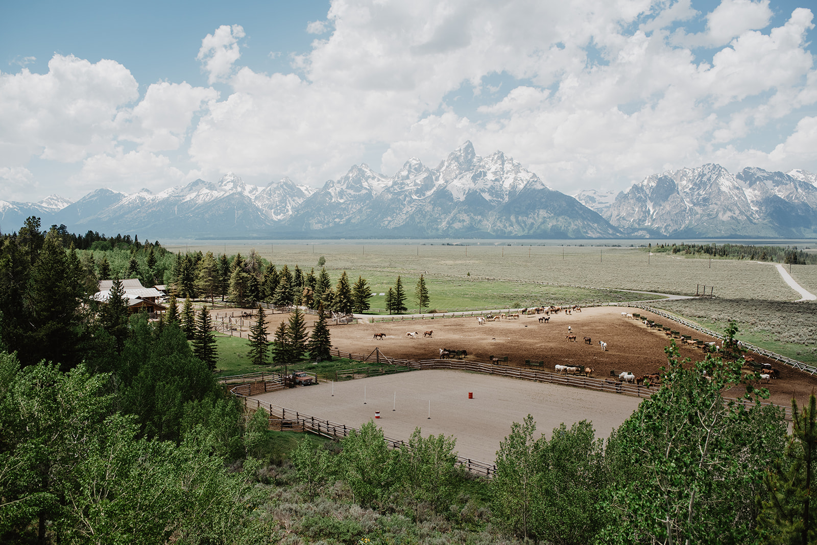 View of the Tetons from Lost Creek Ranch in Jackson Hole 
