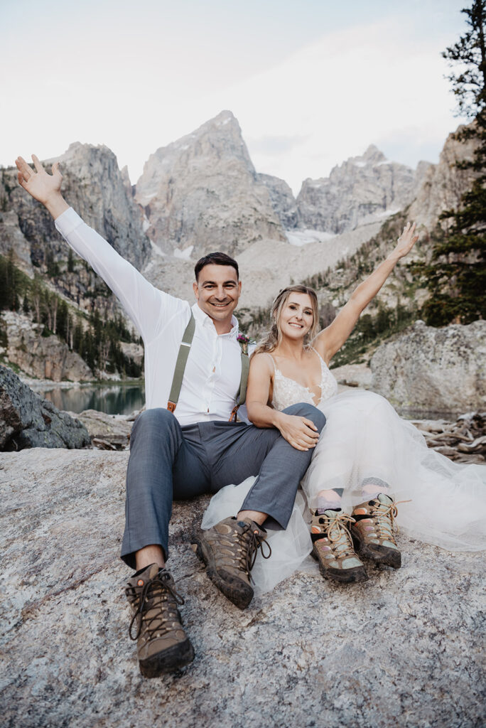 Jackson Hole photographer captures couple celebrating recent marriage in Jackson Hole